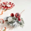 Raz 20" Mixed Greenery And Red And White Ornament Pick Christmas Tree Accessory F4309875