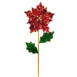 Raz 24" Red Foil Poinsettia Stem Christmas Tree Pick F4502415 -Christmas Decor Shop F4502415 27361.1751314871