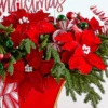 Raz 22" Red Velvet Poinsettia Stem Christmas Tree Accessory F4531000