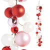 Raz 4' Pink, Red, And White Ball Garland G4332700