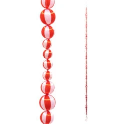 Raz 6' Red And White Peppermint Silk Christmas Tree Garland G4415526