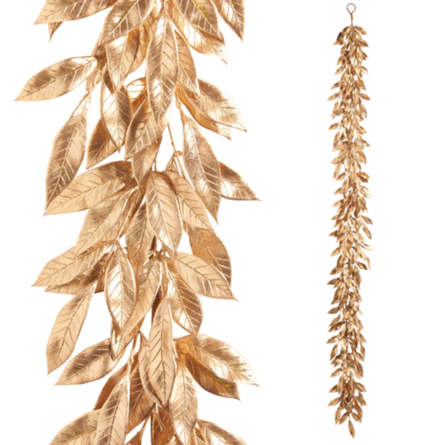 Raz 6' Gold Laurel Leaf Christmas Garland G4422662 1 Raz 6' Gold Laurel Leaf Christmas Garland G4422662