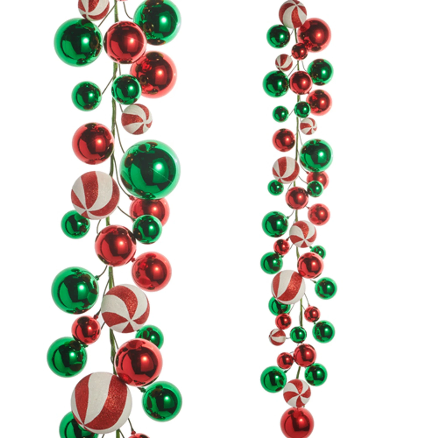 Raz 4' Red, Green, And Peppermint Ball Garland G4532778 1 Raz 4' Red, Green, And Peppermint Ball Garland G4532778