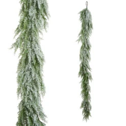 Raz 6' Glittered Cedar Christmas Garland G4542027