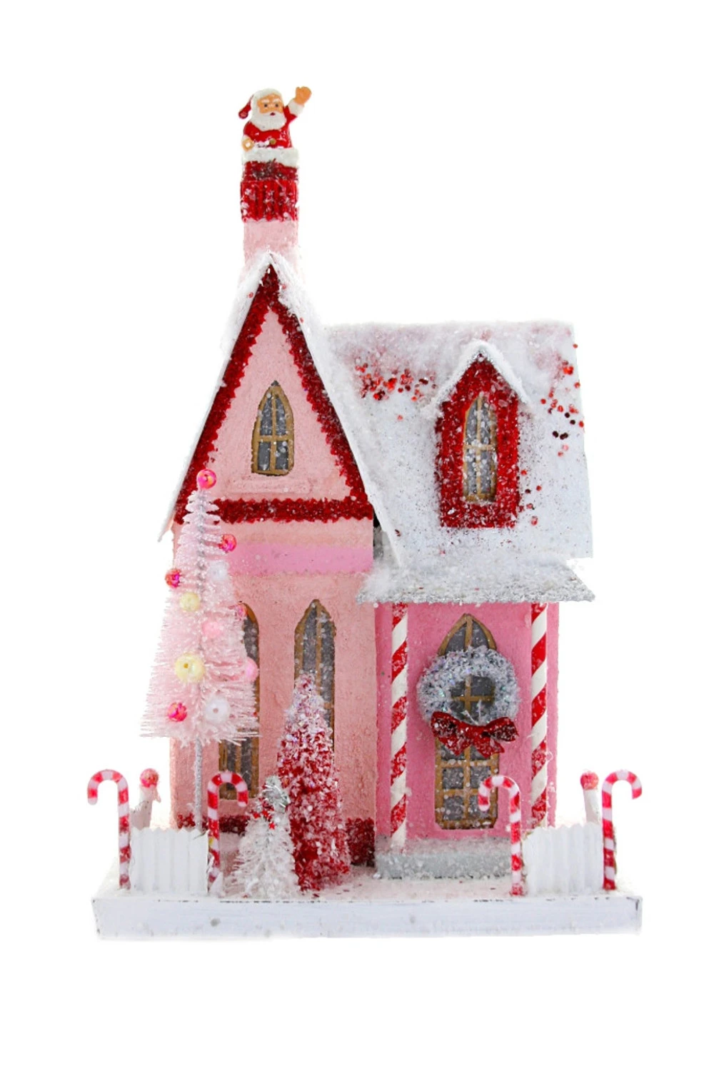Cody Foster 14" Candy Cane Pink Cottage Vintage Inspired Putz Christmas House HOU-301 1 Cody Foster 14" Candy Cane Pink Cottage Vintage Inspired Putz Christmas House HOU-301