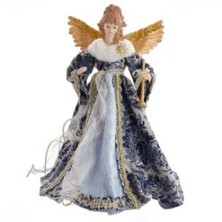 17" Indigo Blue Delft Angel Christmas Tree Topper J6099