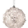 Regency 4" Metallic White Snowflake Ball Christmas Ornament MTX72220