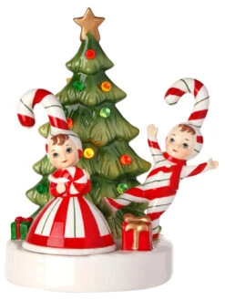 Regency 6.5" LED Lighted Battery Operated Candy Cane Kids With Tree Christmas Decoration MTX74307