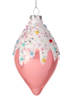 Regency 5" Sprinkles Pink Glass Finial Christmas Ornament MTX74657