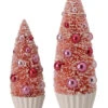 Regency Set Of 2 So Sweet Pink Bottle Brush Christmas Trees MTX74705