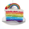 4.5" Noble Gems Rainbow Cake Slice Glass Christmas Ornament NBX0071