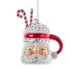 5" Noble Gems Santa Cocoa Mug Glass Christmas Ornament NBX0079