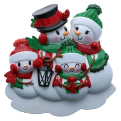 Snowman Family Of 4 Personalized Christmas Ornament OR2255-4 -Christmas Decor Shop OR2255 4 83477.1654016852