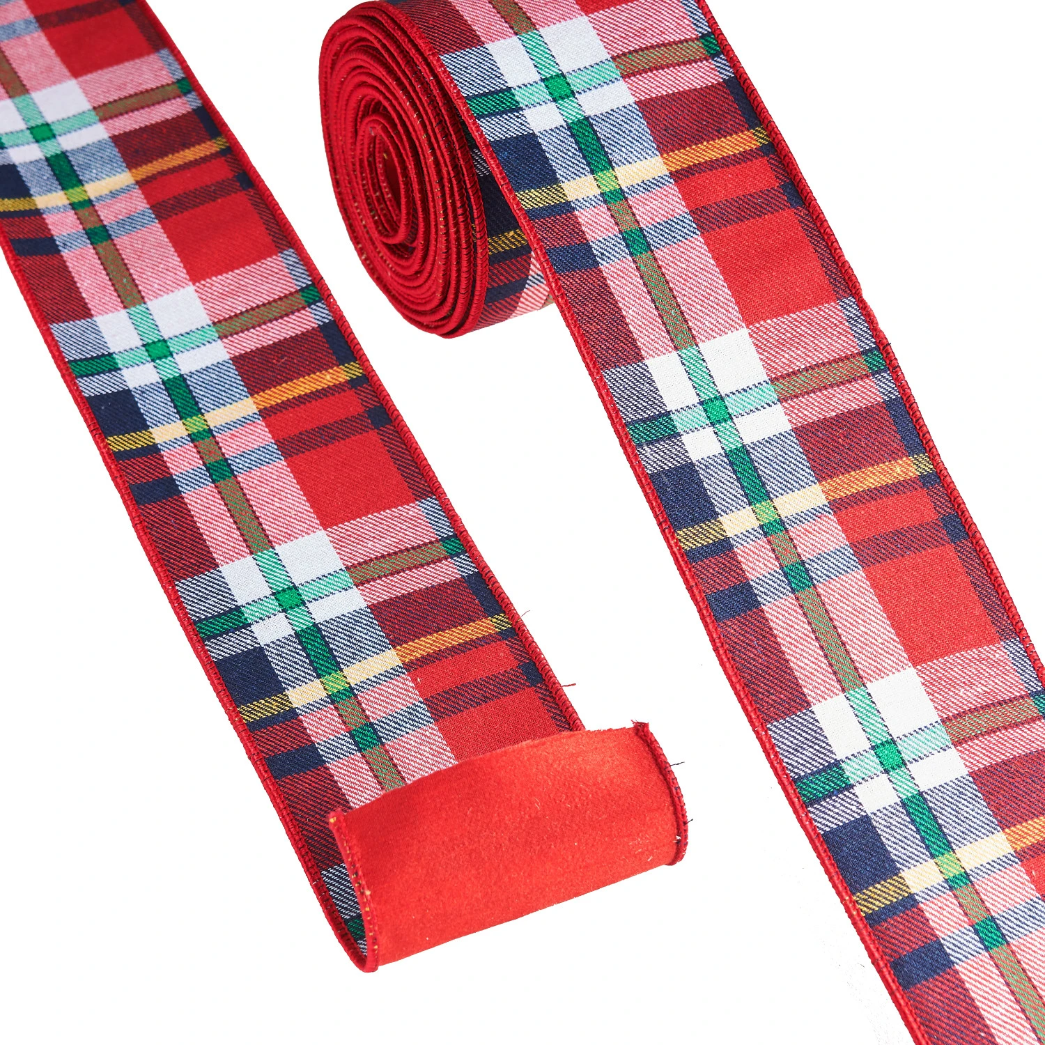 Raz 4" Red Tartan Plaid Wired Christmas Ribbon R4171882 1 Raz 4" Red Tartan Plaid Wired Christmas Ribbon R4171882