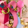 Raz 2.5" Pink Wired Christmas Ribbon R4527839