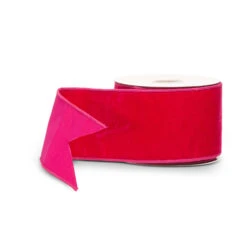 Raz 4" Fuchsia Pink Velvet Wired Christmas Ribbon R4527865