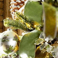 Raz 4" Sage Green Velvet Wired Christmas Ribbon R4552166