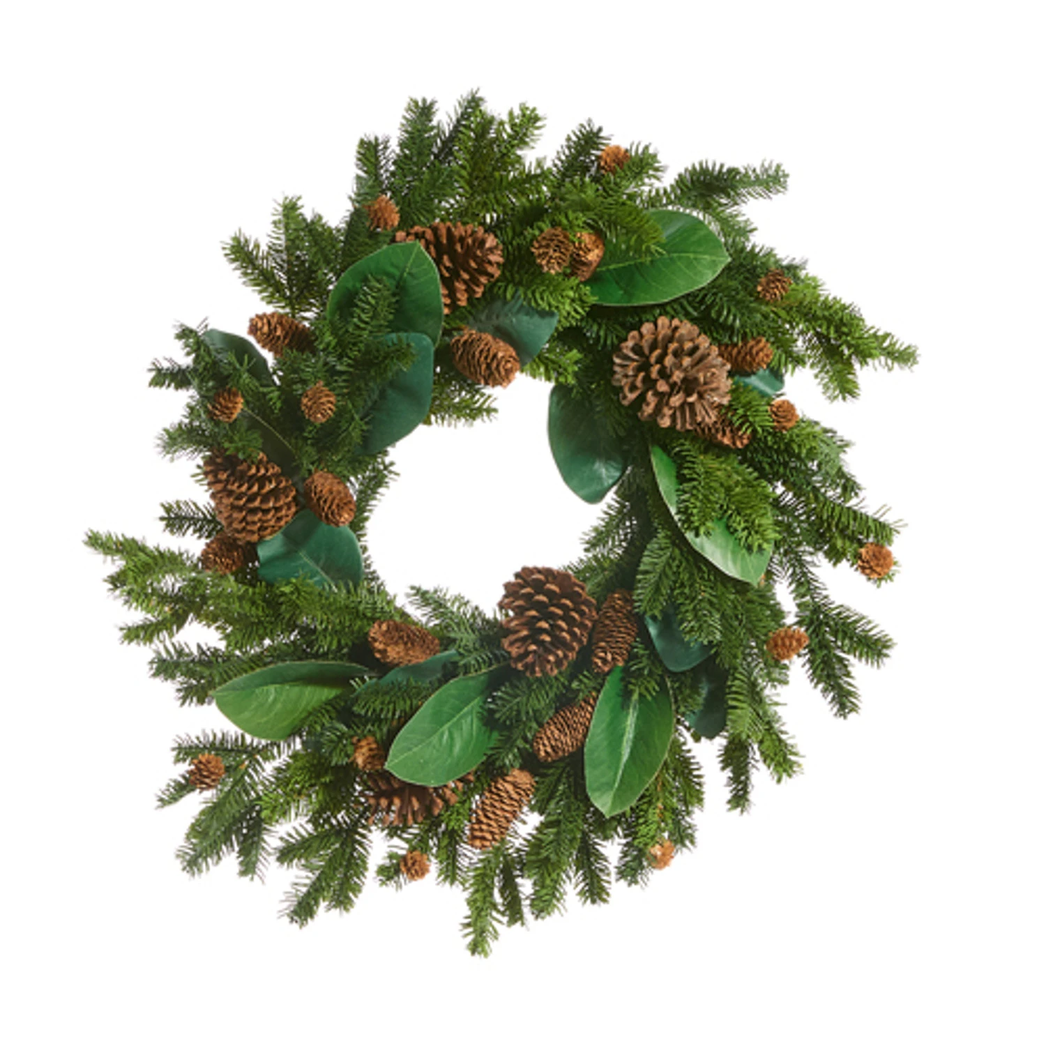 Raz 28" Pine And Magnolia Leaf Christmas Wreath W4511731 1 Raz 28" Pine And Magnolia Leaf Christmas Wreath W4511731