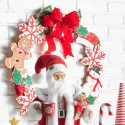 Raz 24" Felt Gingerbread Cookie Christmas Wreath W4516266