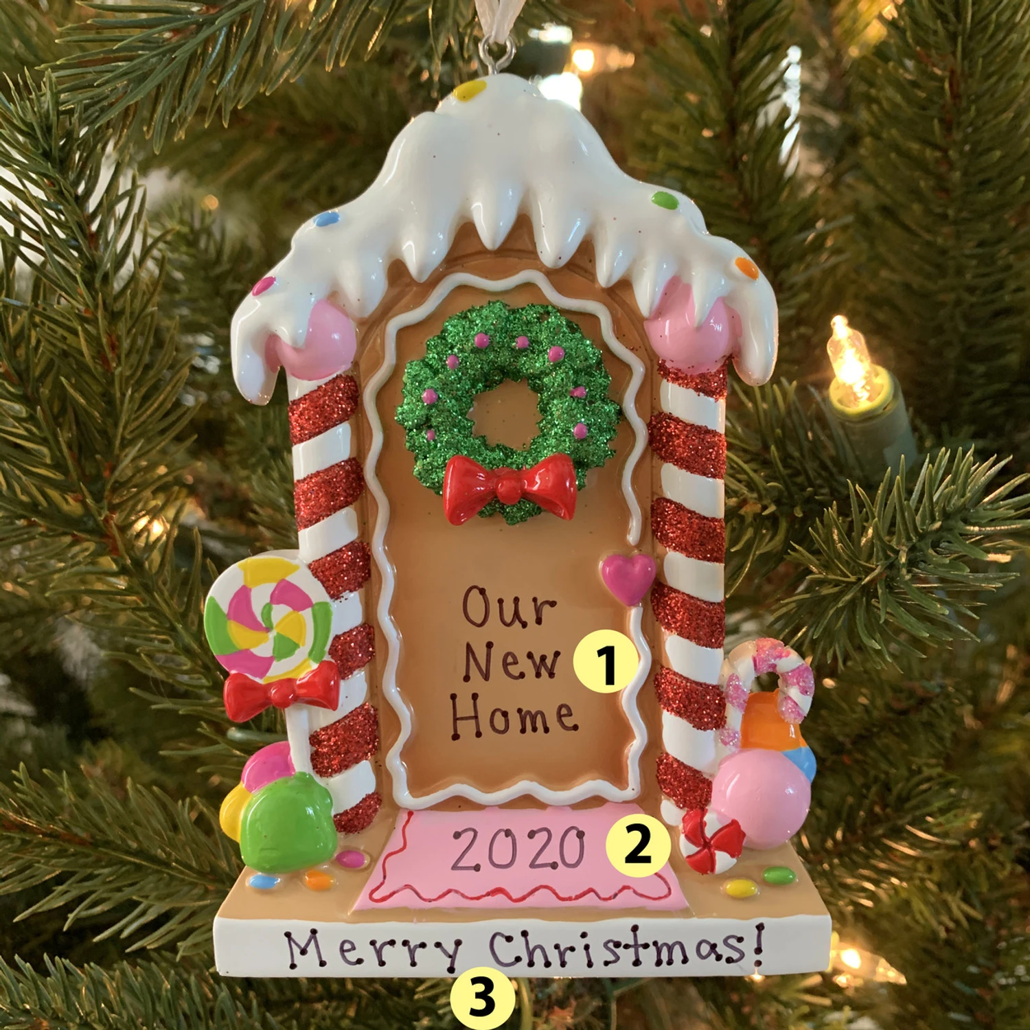 New Home Gingerbread House Personalized Christmas Ornament OR1894 1 New Home Gingerbread House Personalized Christmas Ornament OR1894