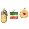 Kurt Adler 2.5" Noble Gems Set Of 3 Italian Cookies Glass Christmas Ornament NB1199