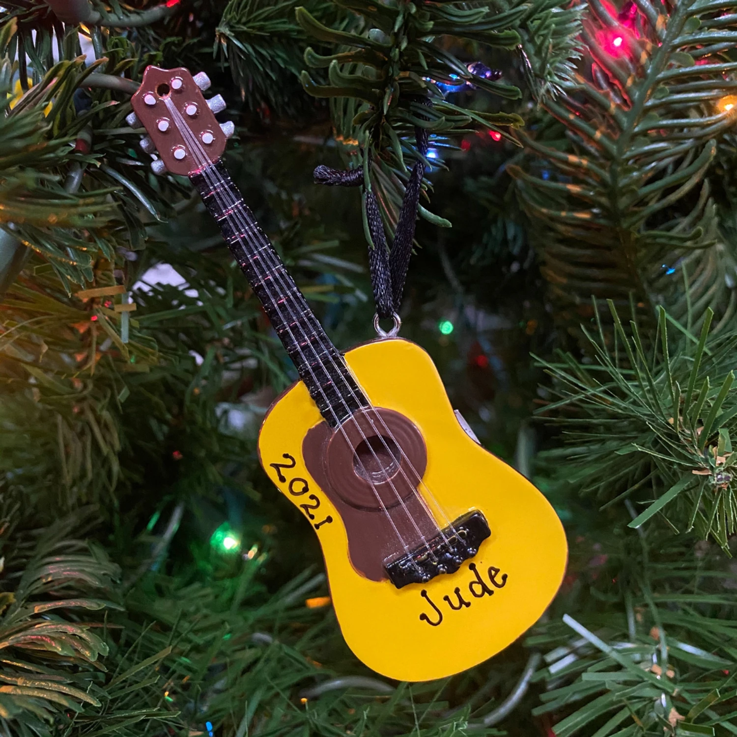 Acoustic Guitar Personalized Christmas Ornaments OR1174 2 Acoustic Guitar Personalized Christmas Ornaments OR1174 - Image 2