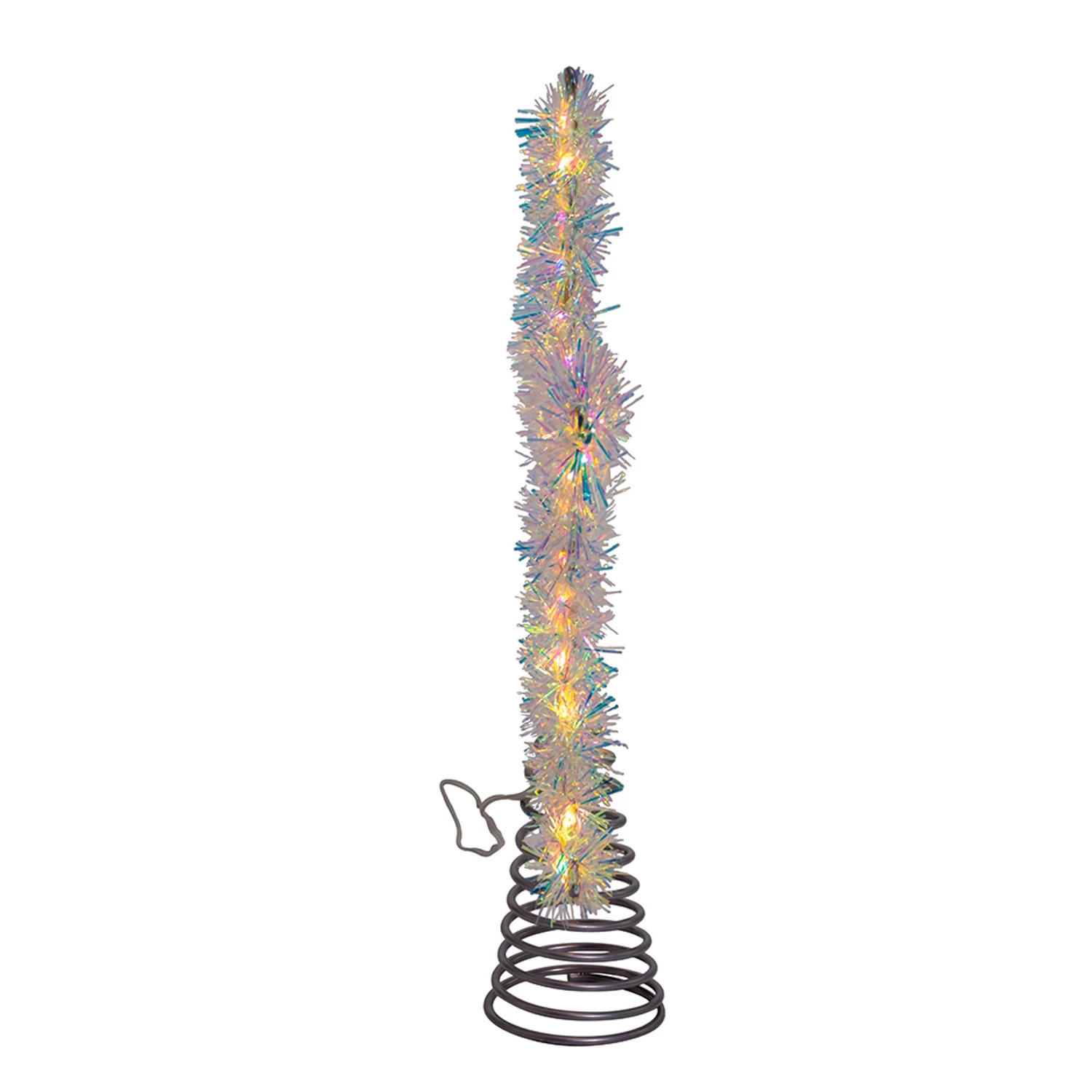 12.2" LED Lighted Warm White Silver Tinsel Star Christmas Tree Topper AD1022WW 4 12.2" LED Lighted Warm White Silver Tinsel Star Christmas Tree Topper AD1022WW - Image 4