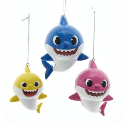 Set Of 3 Baby Shark Christmas Ornament Set BK1201
