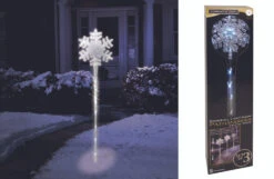 Brite Star Set Of 3 LED Snowfall Light Show Pathway Markers Outdoor Christmas Decoration 48-509-00