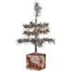 Primitives By Kathy 13" Vintage Silver Tinsel Christmas Tree On Box 105061