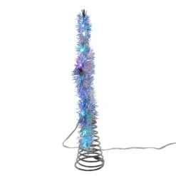 12.2" LED Lighted Silver Tinsel Star Christmas Tree Topper AD1022RGB -Christmas Decor Shop apiltobtu 74380.1646091917