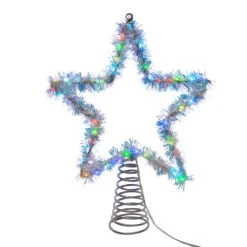 12.2" LED Lighted Silver Tinsel Star Christmas Tree Topper AD1022RGB -Christmas Decor Shop apimno6cw 61510.1646091913