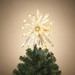 13.5" Electric Lighted Glittered Crystal Starburst Christmas Tree Topper 2619000 -Christmas Decor Shop apiosxywu 47743.1646091892