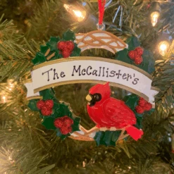 Cardinal With Wreath Personalized Christmas Ornament OR1905 -Christmas Decor Shop apioxdd7i 56108.1646091915