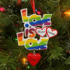 Pride "Love Is Love" Personalized Christmas Ornament OR1455 -Christmas Decor Shop apipsrj8r 82778.1646091901