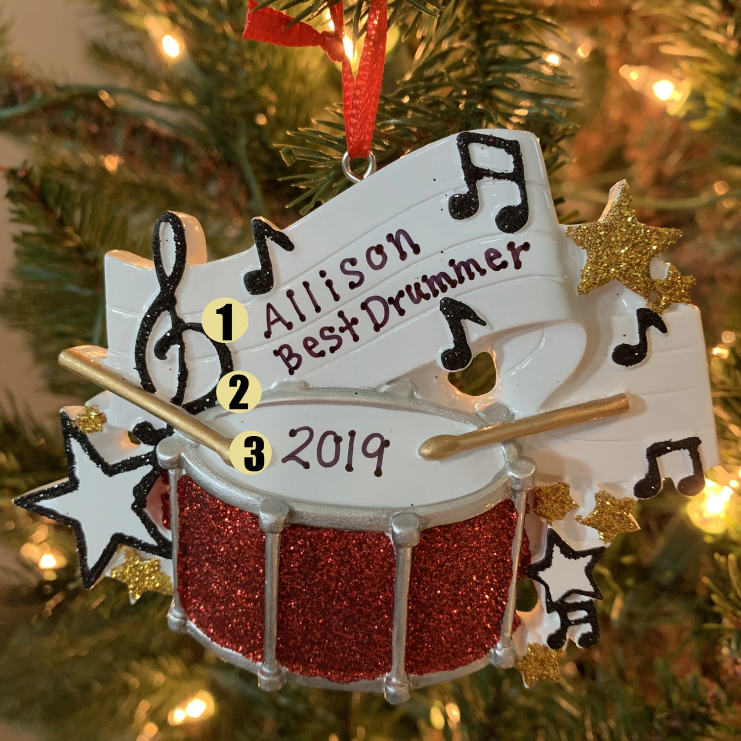 Drum Personalized Christmas Ornament OR1538 1 Drum Personalized Christmas Ornament OR1538