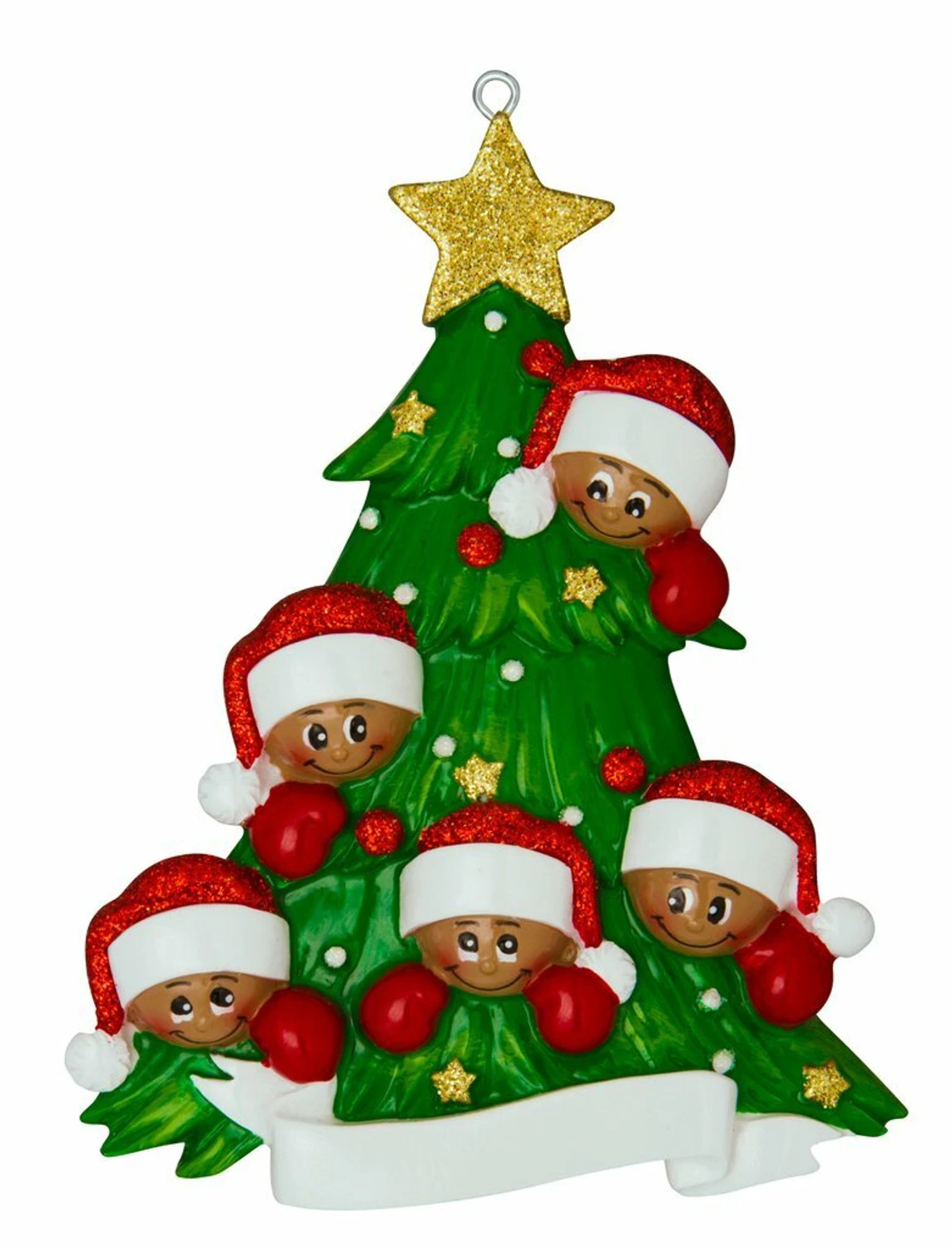 African American Christmas Tree Family Of 5 Personalized Christmas Ornament AA827-5 3 African American Christmas Tree Family Of 5 Personalized Christmas Ornament AA827-5 - Image 3