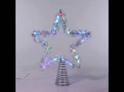 12.2" LED Lighted Silver Tinsel Star Christmas Tree Topper AD1022RGB -Christmas Decor Shop apisk67gi 83803.1646091914