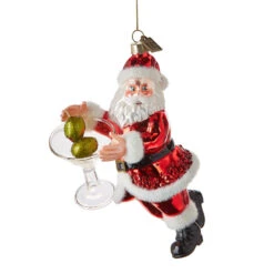 Raz 6" Eric Cortina Just One Drink Santa Glass Christmas Ornament 4153114 -Christmas Decor Shop apismctho 60866.1646091955