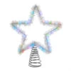 12.2" LED Lighted Silver Tinsel Star Christmas Tree Topper AD1022RGB