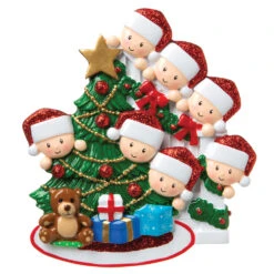 Family Of 7 Around The Christmas Tree Personalized Ornament OR1789-7 -Christmas Decor Shop apiuskpqo 02247.1646091926