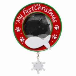 Kitty Cat's First Christmas Picture Frame Personalized Christmas Ornament PF1716 -Christmas Decor Shop apivyvxuv 42025.1646091886