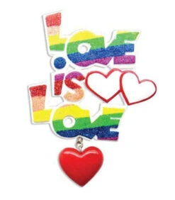 Pride "Love Is Love" Personalized Christmas Ornament OR1455 -Christmas Decor Shop apiwjkpmc 26712.1646091899