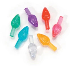 100 Pack 5/8" Multi Color Ceramic Tree Plastic Replacement Light Bulbs P0668