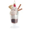 5.25" Ice Cream Sundae Glass Christmas Ornament T3108