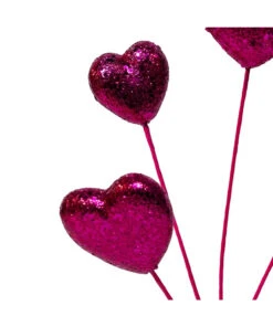 Kurt Adler 19" Pink Glitter Heart Christmas Tree Spray C9598 -Christmas Decor Shop c9598 01 88999.1746112966