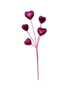 Kurt Adler 19" Pink Glitter Heart Christmas Tree Spray C9598