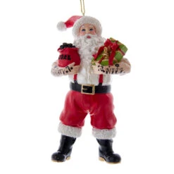 5" Tattoo Santa Christmas Ornament E0674