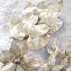 Raz 27" Gold Glittered Magnolia Leaf Christmas Tree Spray F4206770 -Christmas Decor Shop f4206770 edit 69695.1650562685