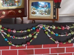 Raz 7' Vintage Glass Christmas Tree Garland G4320031